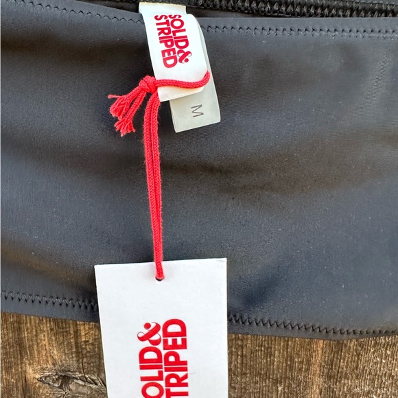 NWT Solid & Striped Annabelle Top in Black Strapless Tube Top Bikini Top - Picture 9 of 13